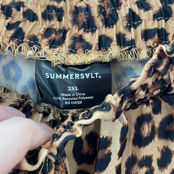 NWT Summersalt 2X Palazzo Pant With Ties Leopard Swim Cover-Up - Picture 7 of 9